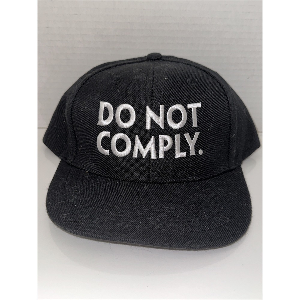 HitWear Do Not Comply Snapback Hat Black Embroidered Flat Brim Adjustable‎ Cap